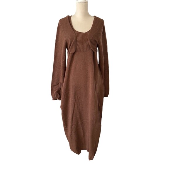 PrettyLittleThing Halter Neck Knitted Sweater Dress Women's Size ~22 Chocolate - Picture 10 of 16